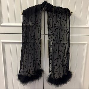 Giorgio Beverly Hills Dressy Scarf with feathering detail